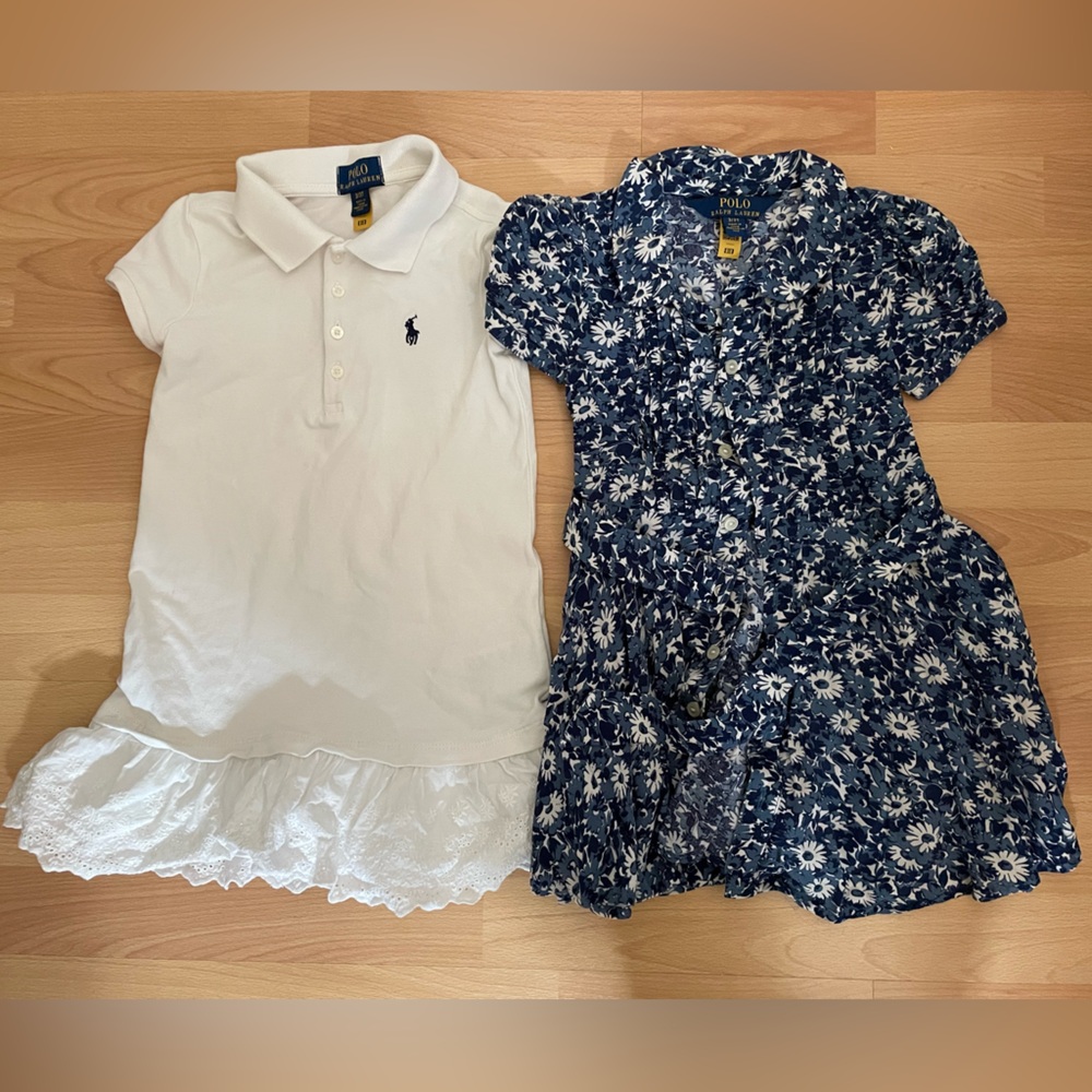 Ralph Lauren White Polo Shirt and Floral Dress - girls 3T